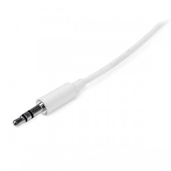 StarTech.com Cable de 3 metros Delgado de Audio Estéreo Mini Jack de 3,5mm - Blanco - Macho a Macho, MU1MMMSWH