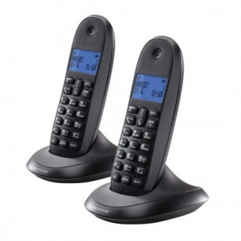 Motorola C1002, Teléfono DECT, 50 entradas, Identificador de llamadas, Gris 107C1002GW