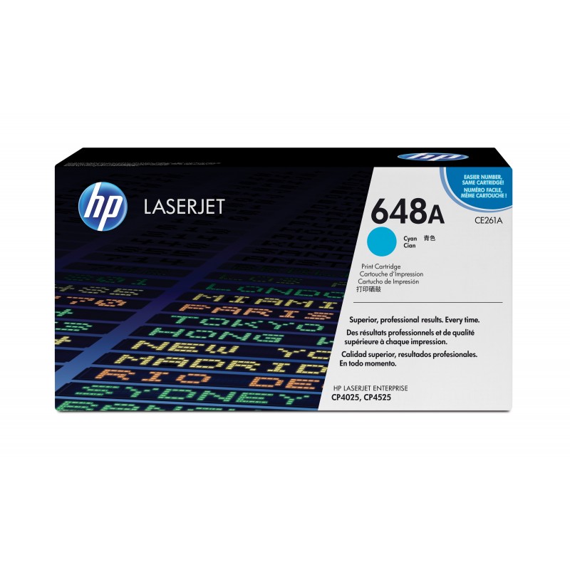 Cartucho de toner original LaserJet HP 648A cian CE261A