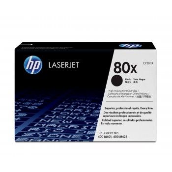 Cartucho de toner original LaserJet HP 80X de alta capacidad negro CF280X