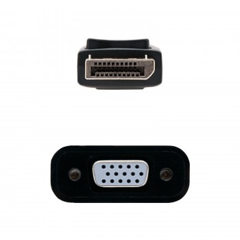 Nanocable Conversor DisplayPort a sVGA, DisplayPort M-sVGA H, Negro, 15 cm, 0,15 m, DisplayPort, VGA 10.16.0602