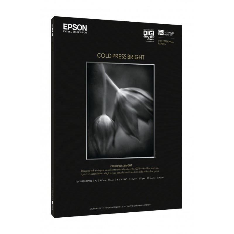 Epson Cold Press Bright, DIN A2, 25 hojas C13S042312