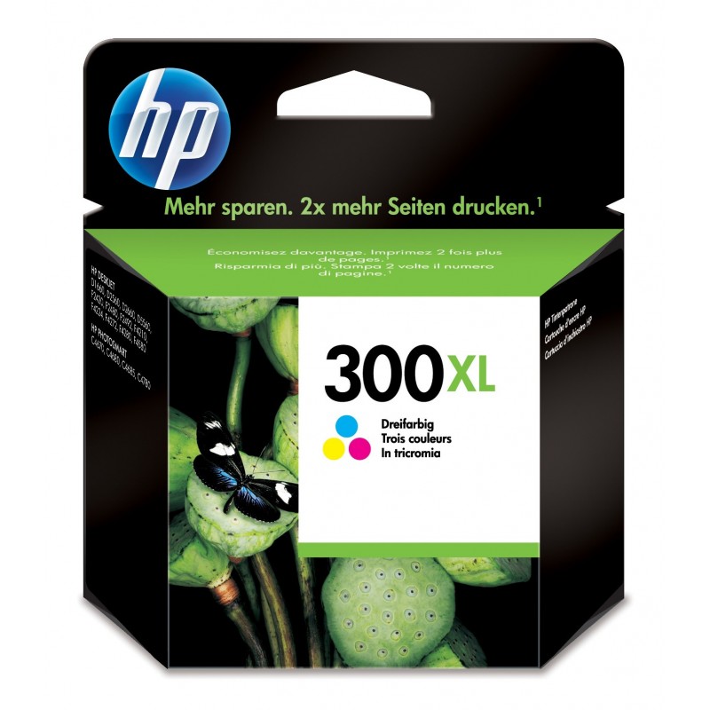 Cartucho de tinta original HP 300XL de alta capacidad Tri-color CC644EE