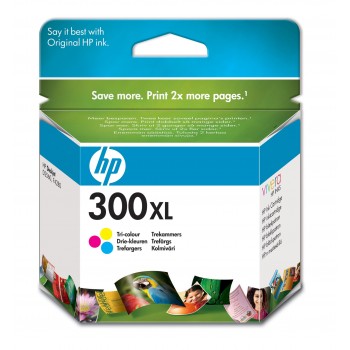 Cartucho de tinta original HP 300XL de alta capacidad Tri-color CC644EE