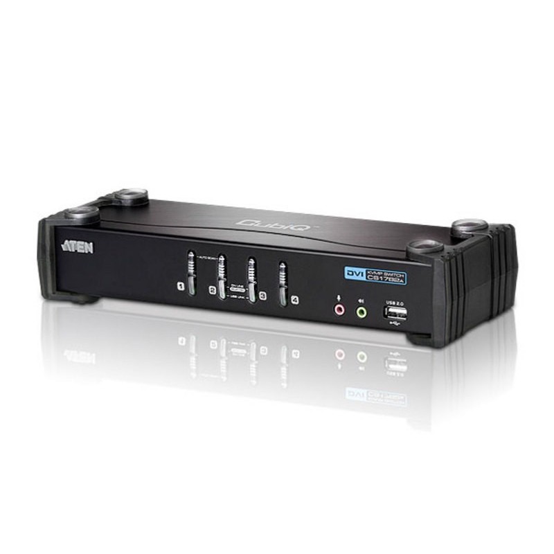 Aten CS1764A, 1920 x 1200 Pixeles, USB, USB, DVI-I, Negro, 10,7 W CS1764A-AT-G
