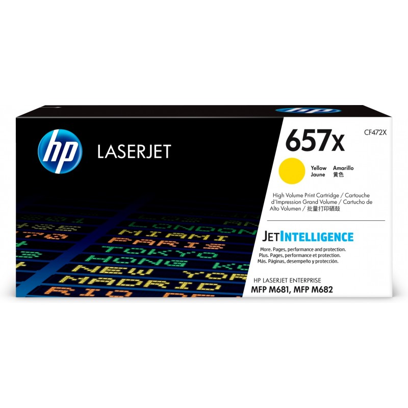 Cartucho de tóner Original LaserJet 657X amarillo de alta capacidad CF472X