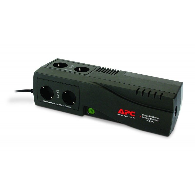 APC Back-UPS, 325 VA, 185 W, 310 J, 4 A, 95,5%, 47 - 63 BE325-GR