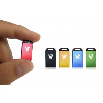 V7 Unidad de memoria flash USB 2.0 nano 8 GB, negra VU28GCR-BLK-2E