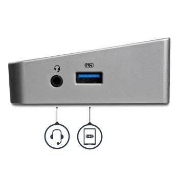 STARTECH USB3DOCKH2DP Replicador de Puertos Universal USB 3.0 Triple UNIVERSAL