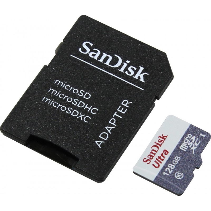 Ultra MicroSDXC 128GB UHS-I + SD Adapter SDSQUNS-128G-GN6TA