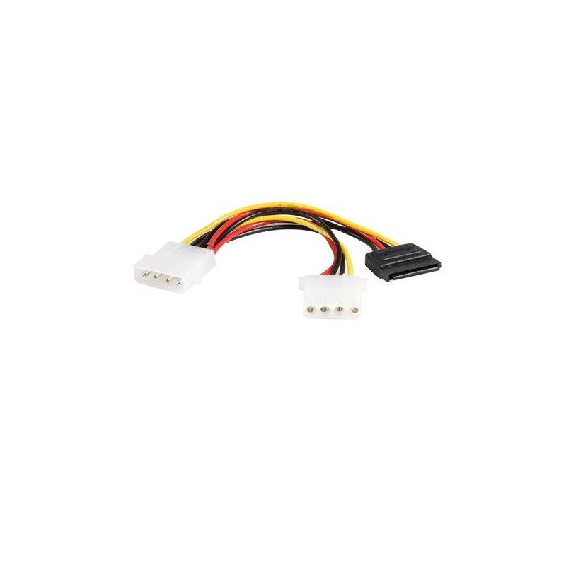 StarTech.com 6in LP4 - LP4 SATA Power Y Cable Adapter, Macho Hembra, Multicolor PYO1LP4SATA