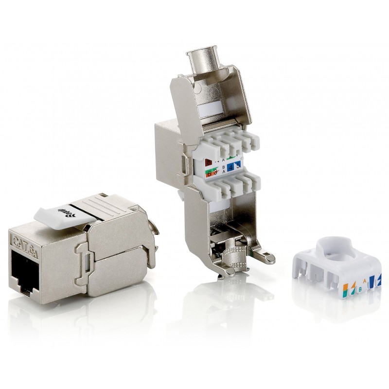 KIT 8 UNIDADES CONECTOR HEMBRA RJ45 SFTP CAT6A KEYSTONE TOOL FREE 767221