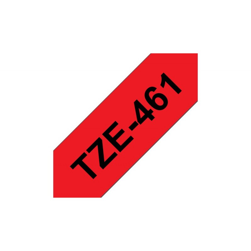 Brother TZ-461, Negro sobre rojo, TZ, Negro, Transferencia térmica, Brillo, Brother TZE461