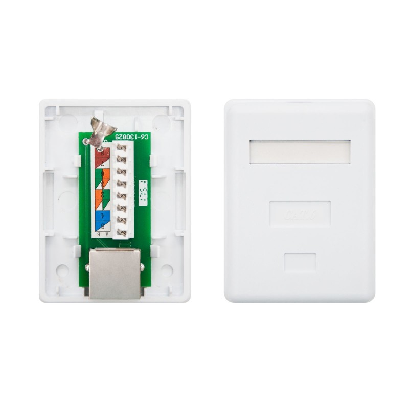 ROSETA DE SUPERFICIE PARA RJ45 CAT.6 FTP 1 TOMA BLANCO NANOCABLE 10.21.1601