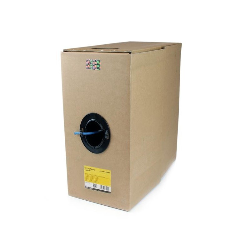 StarTech.com Rollo Bobina de 304,8m de Cable de Red Sólido Bulk a Granel UTP Cat6 Azul Certificado C WIR6CMRBL