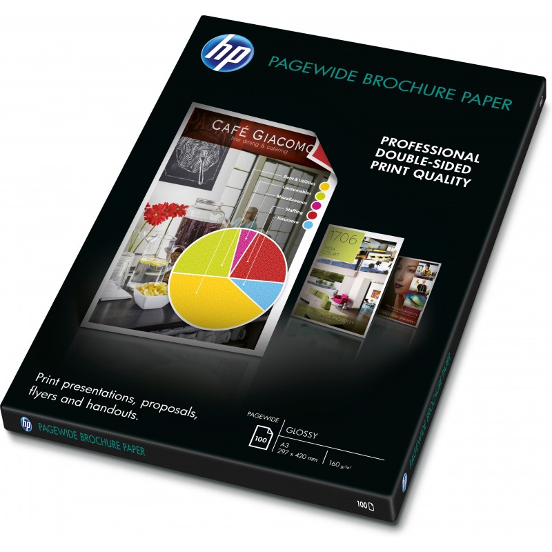 HP PageWide Glossy Brochure papel para impresora de inyección de tinta A3 (297x420 mm) Brillo Blanco Z7S68A