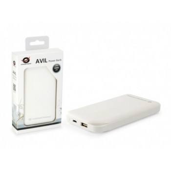 Conceptronic AVIL 01W, Blanco, Universal, Micro-USB, Polímero de litio, 10000 mAh, USB AVIL01W