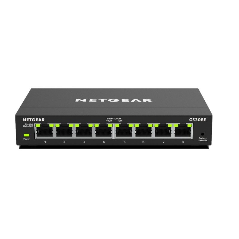 Netgear GS308E 8 puertos RJ-45  Negro GS308E-100PES