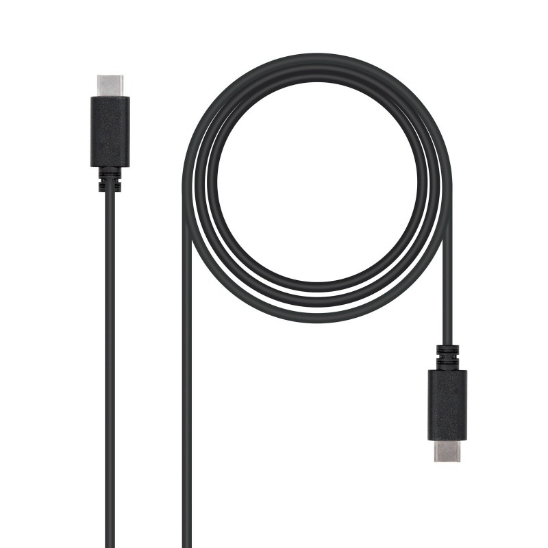 CABLE USB 2.0 3A, TIPO USB-C M-USB-C M 1M NEGRO 10.01.2301