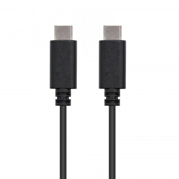 CABLE USB 2.0 3A, TIPO USB-C M-USB-C M 1M NEGRO 10.01.2301