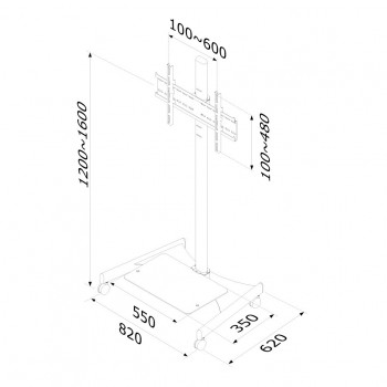 NewStar Mobile Monitor TV Floor Stand PLASMA-M1600 Base para LCD   panel de plasma plata tamaño de p
