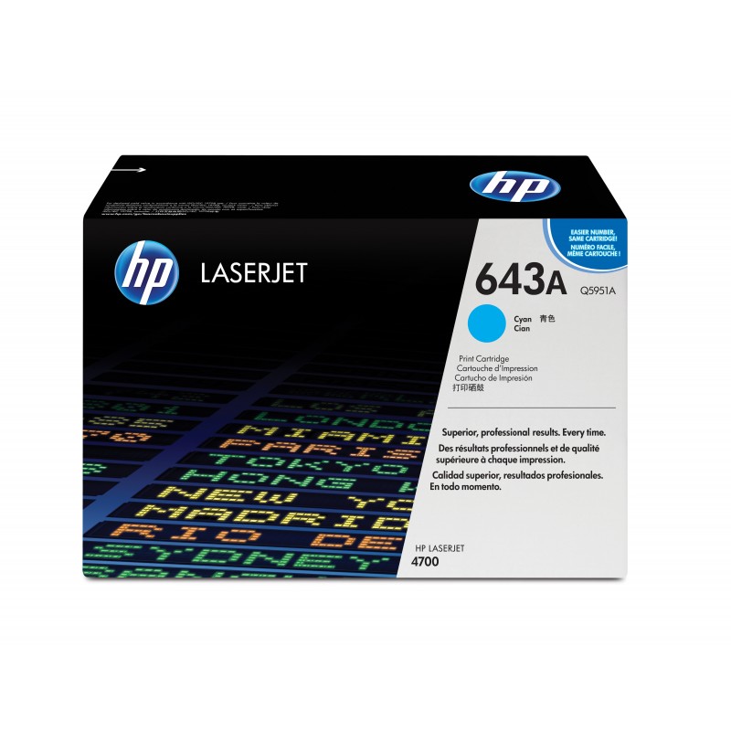 Cartucho de toner original LaserJet HP 643A cian Q5951A