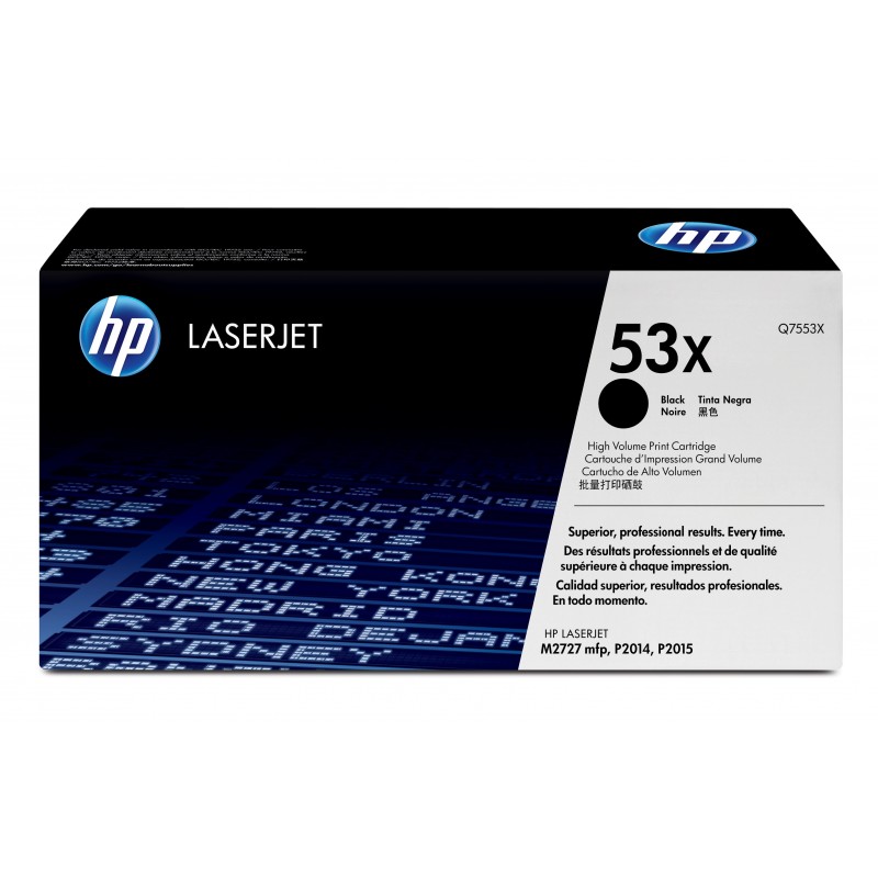 Cartucho de toner original LaserJet HP 53X de alta capacidad negro Q7553X