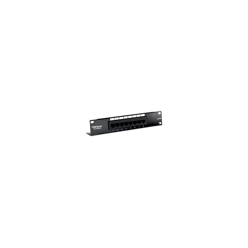 Trendnet TC-P08C6, 1000Base-T, RJ-45, Cat6, Negro, CE, FCC, 44 mm
