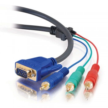 C2G 3m Ultima HD15   RCA HDTV Component Video Breakout Cable, 3 m, VGA (D-Sub), 3 x RCA, Oro, Macho  80357