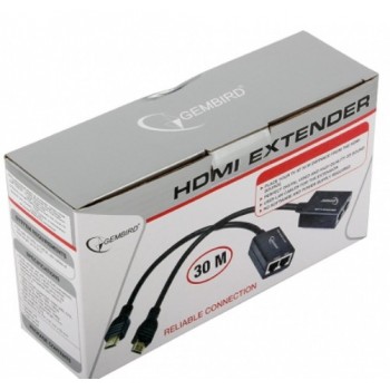 Gembird RJ45 HDMI, 0.3m, RJ45, HDMI, Negro DEX-HDMI-01