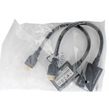 Gembird RJ45 HDMI, 0.3m, RJ45, HDMI, Negro DEX-HDMI-01