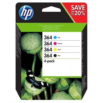 Pack de ahorro de 4 cartuchos de tinta original 364 negro cian magenta amarillo N9J73AE301