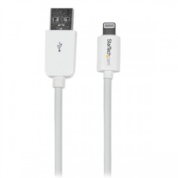 StarTech.com Cable 15cm Lightning 8 Pin a USB A 2.0 para Apple iPod iPhone 5 iPad - Blanco, PVC, 90  USBLT15CMW