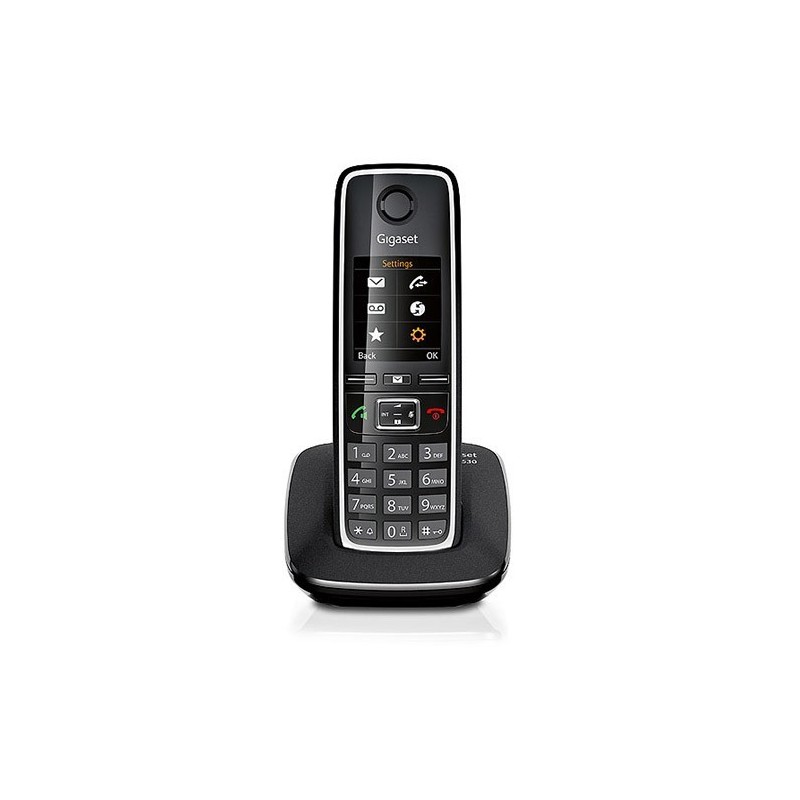 Gigaset C530, Teléfono DECT, Altavoz, 200 entradas, Identificador de llamadas, Negro SI-C530