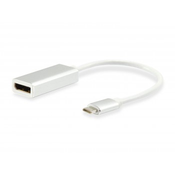 Equip 133458, USB Type C, DisplayPort, Male connector Female connector, Color blanco, 0,15 m, 4096 x