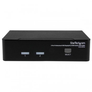 StarTech.com Conmutador Switch Profesional KVM 2 Puertos Vídeo DisplayPort - USB con Audio - 2560x16 SV231DPUA