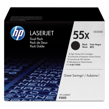 Pack de ahorro de 2 cartuchos de tóner original LaserJet 55X de alta capacidad negro CE255XD