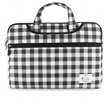 e-Vitta Chequered, Funda, 35,6 cm (14"), Tirante para hombro, 185 g, Negro, Blanco EVLS000055