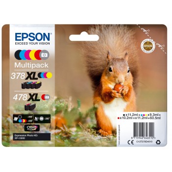 Epson Squirrel Multipack 6-colours 378XL   478XL Claria Photo HD Ink C13T379D4020