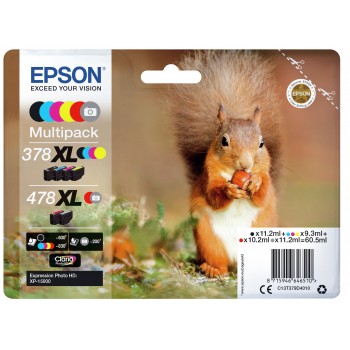 Epson Squirrel Multipack 6-colours 378XL   478XL Claria Photo HD Ink C13T379D4020