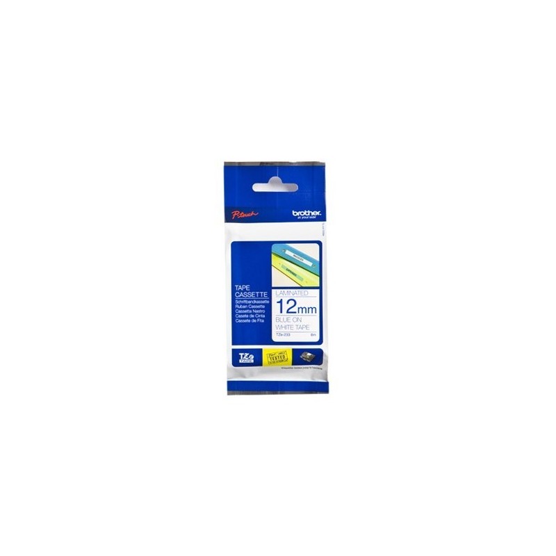 Brother TZe233 - Tipo laminado - azul sobre blanco - rollo (1.2 cm x 8 m) - 1 bobina(s)