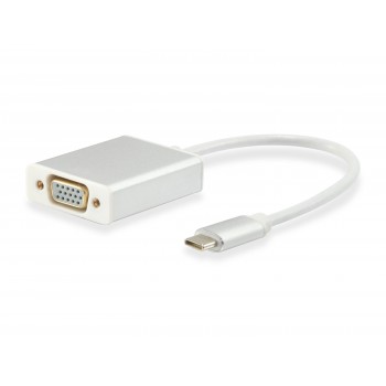 Equip 133451, USB Type C, VGA, Male connector Female connector, Color blanco, 0,15 m, 31 g
