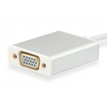 Equip 133451, USB Type C, VGA, Male connector Female connector, Color blanco, 0,15 m, 31 g