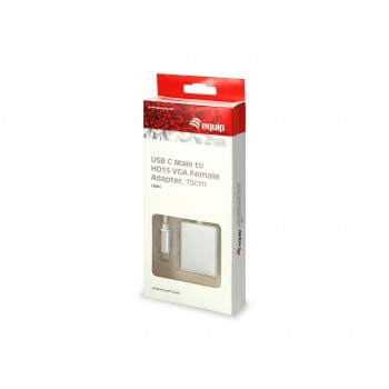 Equip 133451, USB Type C, VGA, Male connector Female connector, Color blanco, 0,15 m, 31 g