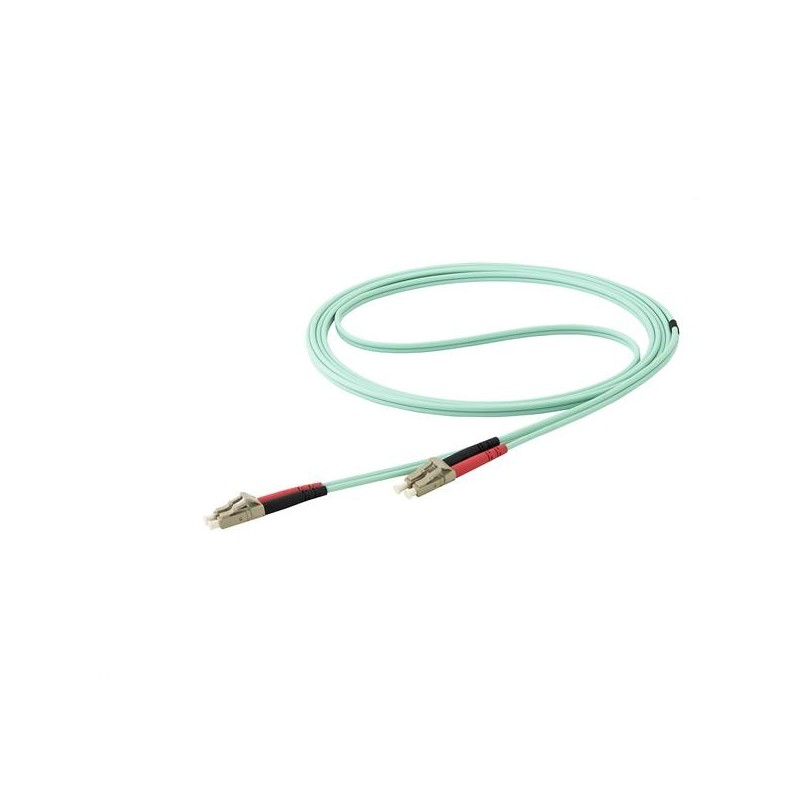 StarTech.com Cable de 10m de Fibra Óptica Multimodo Dúplex 50 125 LC a LC - Aqua - OM4 - LSZH 450FBLCLC10         