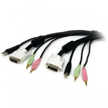 StarTech.com Cable KVM USB DVI 4 en 1 con Audio y  USBDVI4N1A10