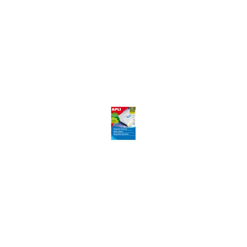 APLI Labels 48.5 x 25.4mm, Blanco, A4, 48,5 mm, 25,4 mm, 310 x 220 x 20 mm, 4400 pieza(s) 1285