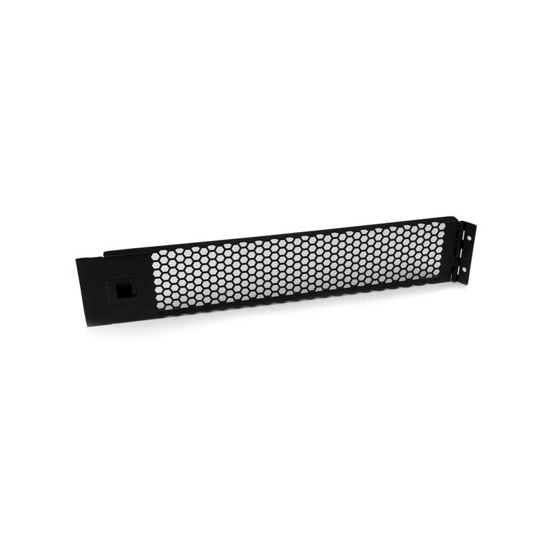 StarTech.com Panel Ciego Abisagrado de Relleno con 2U para Armario Rack - Panel de Ventilación, Negr RKPNLHV2U