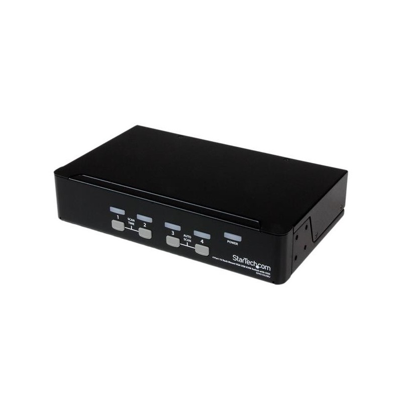 StarTech.com Conmutador Switch KVM 4 Puertos de Vídeo VGA USB 2.0 - 1U Rack Estante, VGA, USB A,VGA  SV431DUSBU