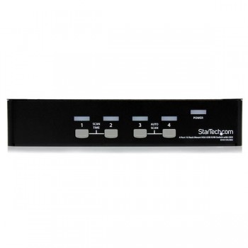 StarTech.com Conmutador Switch KVM 4 Puertos de Vídeo VGA USB 2.0 - 1U Rack Estante, VGA, USB A,VGA  SV431DUSBU
